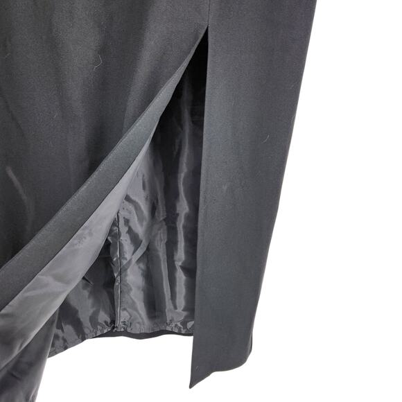 Vintage Patra Column Maxi Skirt Side Slit Crepe Acetate Black Womens Size 18 - Picture 5 of 7